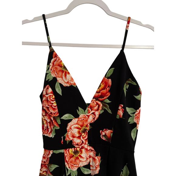 Cherry Mellow Women's S Whimsigoth Colorful Floral Plunge Hi Lo Romper Dress - Picture 3 of 8